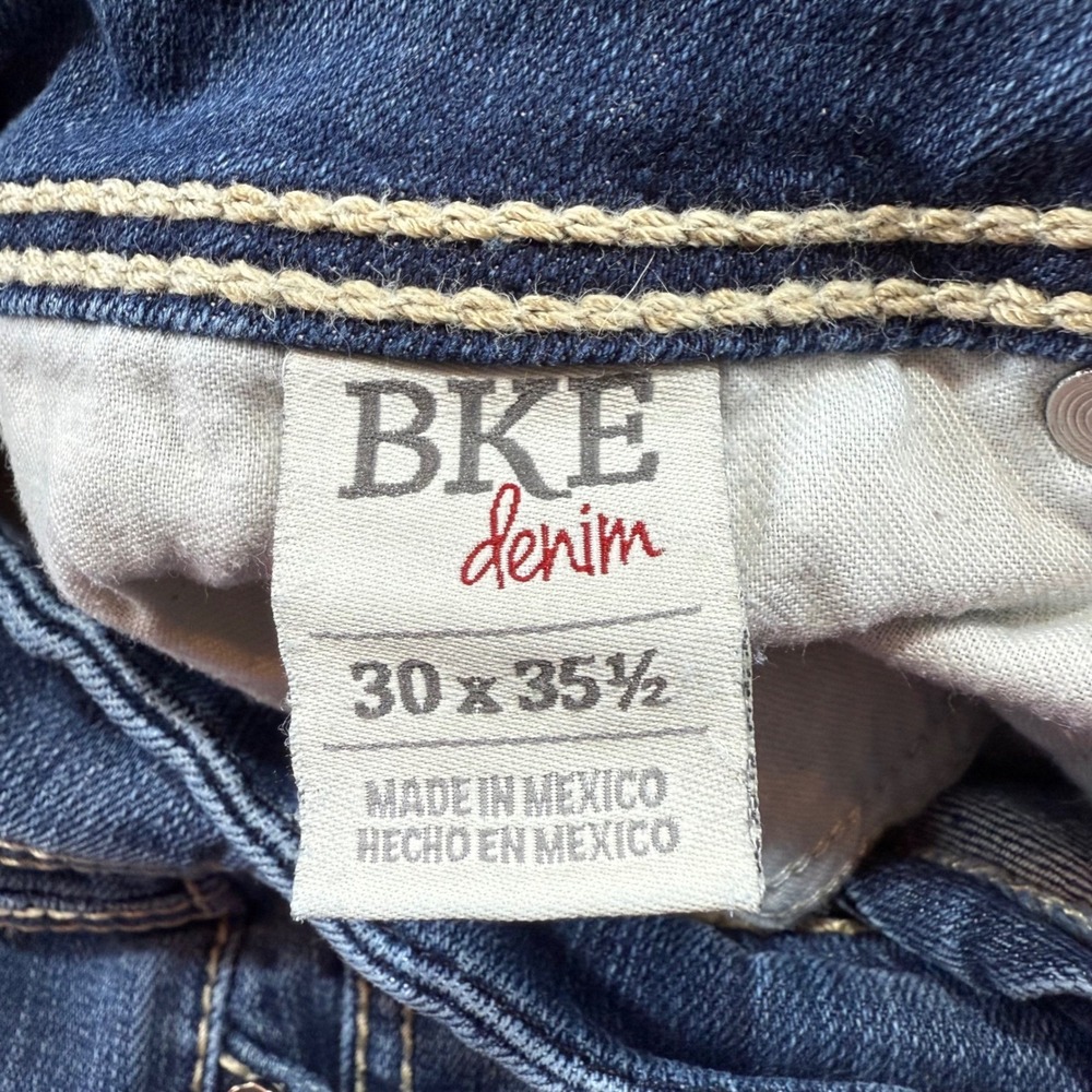 BKE Stella Bootcut Jeans Womens 30x35.5 Blue Denim Low Rise Distressed BPL1402 - Picture 4 of 12